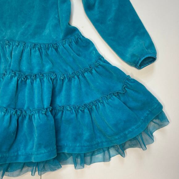 Hanna Andersson Velour Tiered Dress, Size 90 - Picture 3 of 6